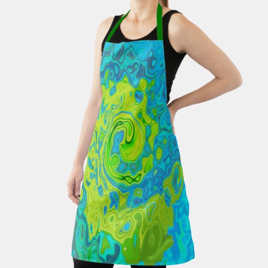 Tablier Super Chartreuse et Aquamarine Liquide Swirl (Insitu)