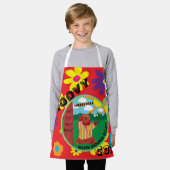 Tablier Super Happy Bear partout sur l'impression (Porté)