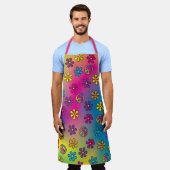 Tablier Super Hippie Paix et Douche Fleur Tee Tee (Porté)