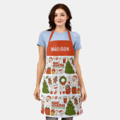 Tablier Super Hippie Retro Joyeux Noël Père Noël Funny (Porté)