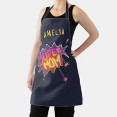 Tablier Super Maman Neon Comic Bubble Fleur mère`Fête des (Insitu)