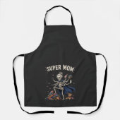 Tablier Super Maman Squelette Multitâche Rétro (Recto)