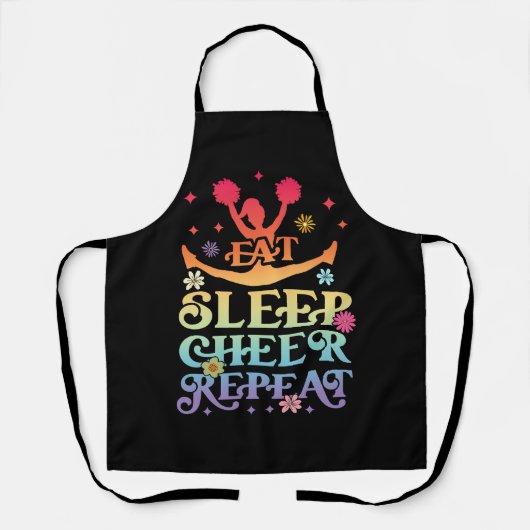 Tablier Super Manger Sleep Cheer Répéter Pom-pom girl Chee (Recto)