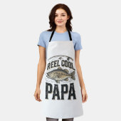 Tablier Super Papa Rétro Design Vectoriel de Pêche_1 (Porté)
