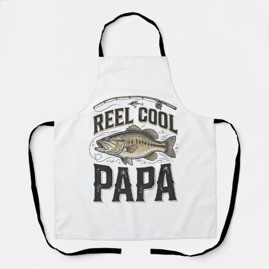 Tablier Super Papa Rétro Design Vectoriel de Pêche_1 (Recto)
