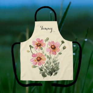 Tablier Superbe aquarelle Fleur sauvage personnalisé tabli