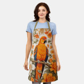 Tablier Superbe Conure Soleil Inspiré de William Morris (Porté)