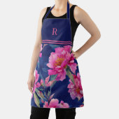 Tablier Superbe Fleur Rose Monogrammée (Insitu)