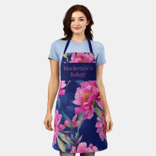 Tablier Superbe Fleur Rose Personnalisée