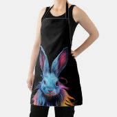 Tablier Superbe Lapin Bleu en feu (Insitu)