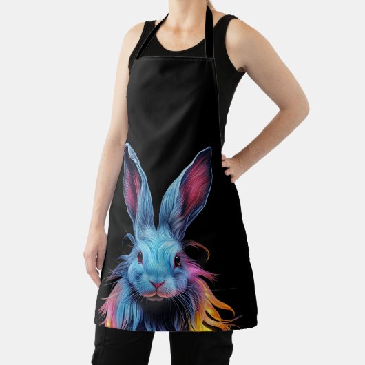 Tablier Superbe Lapin Bleu en feu (Insitu)