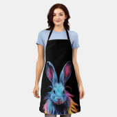 Tablier Superbe Lapin Bleu en feu (Porté)