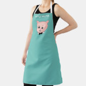 Tablier Superbe petit cochon sur turquoise (Insitu)