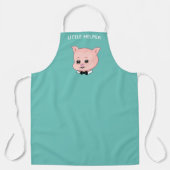 Tablier Superbe petit cochon sur turquoise (Recto)