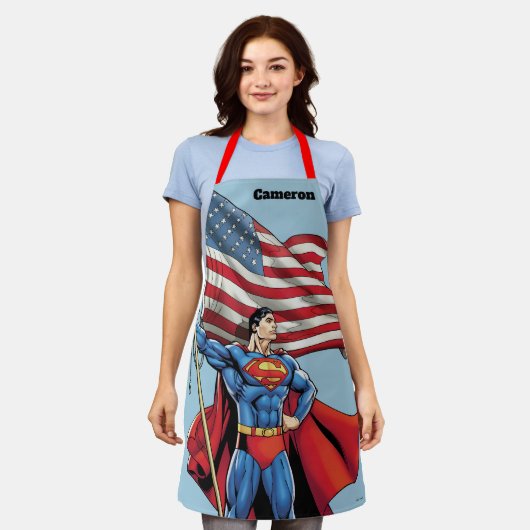 Tablier Superman tenant le drapeau américain (Porté)