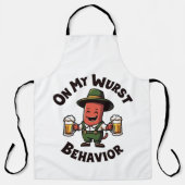 Tablier Sur Mon Comportement Wurst Oktoberfest drôle (Recto)