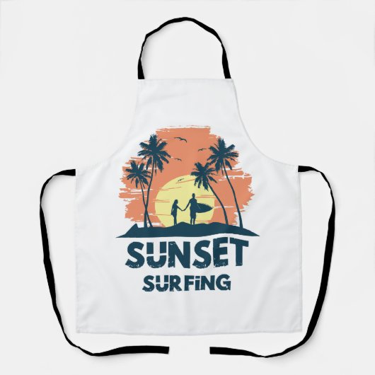 Tablier Surf - Surf au coucher du soleil (Recto)