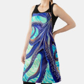 Tablier Surreal Octopus Blue Ocean Wave Impressionnisme (Insitu)