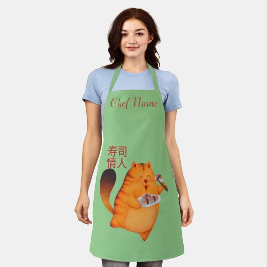 Tablier sushi cat, sushi (Porté)