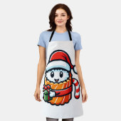 Tablier Sushi de Noël - Mignonne Conception de caricature (Porté)