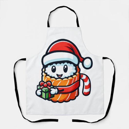 Tablier Sushi de Noël - Mignonne Conception de caricature (Recto)