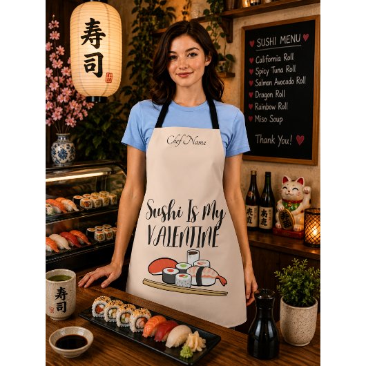 Tablier Sushi est mon Valentin , Sushi