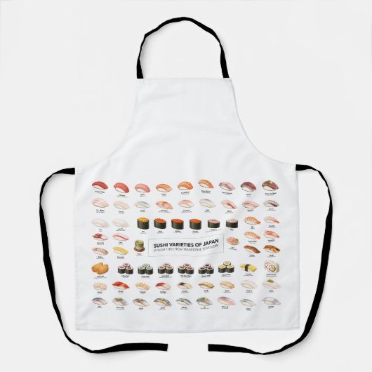 Tablier Sushi Guide Apron – Japanese Food Chart (Recto)