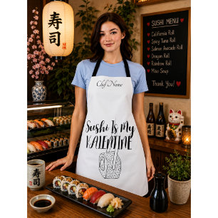 Tablier Sushi Is My Valentine, sushi