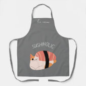 Tablier sushiholic, chat de sushi (Recto)