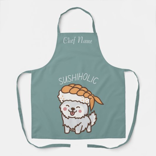 Tablier sushiholic, chat sushi (Recto)