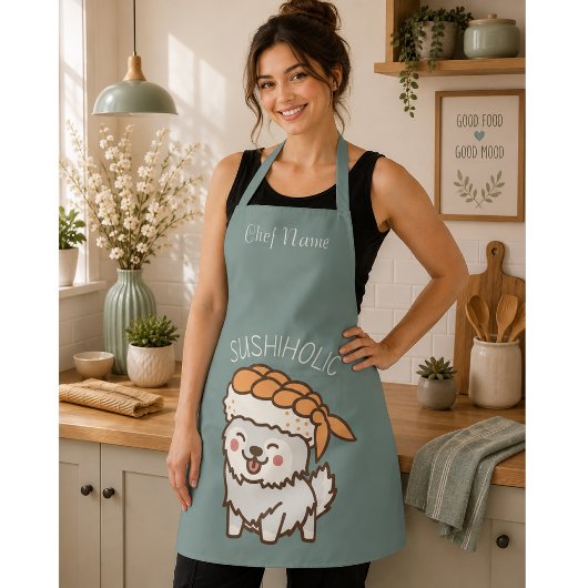 Tablier sushiholique, chat de sushi