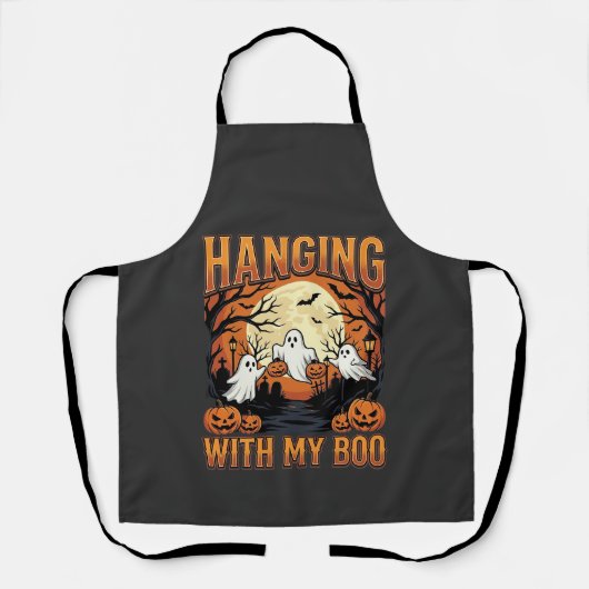 Tablier Suspendu avec mon Boo Halloween Ghost Design (Recto)