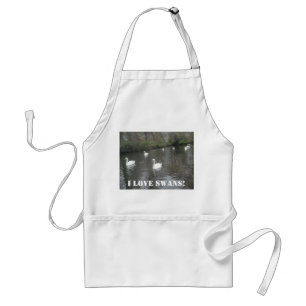 Tablier Swans Apron nage, I Love Swans