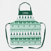 Tablier Sweat moche de Noël avec le nom Mint vert (Recto)