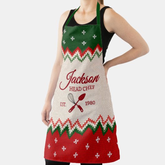 Tablier Sweater Pattern Personalized Christmas Apron (Insitu)
