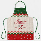 Tablier Sweater Pattern Personalized Christmas Apron (Recto)