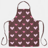 Tablier Sweetheart Apron – Pink Hearts on Chocolate Brown (Recto)