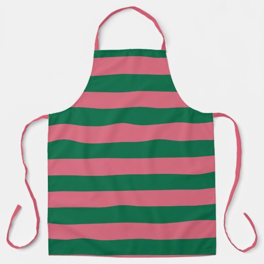 Tablier Sweetheart Rose Pickle Rayure Verte (Recto)