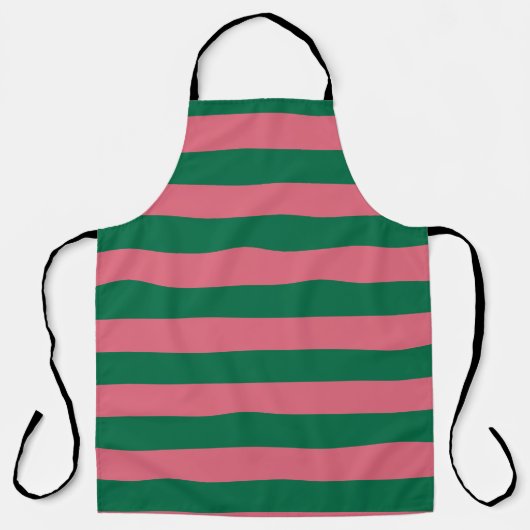 Tablier Sweetheart Rose Pickle Vert Rayure (Recto)