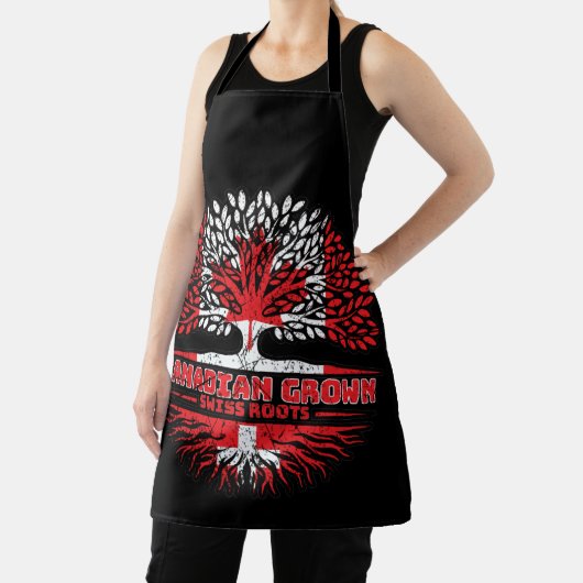 Tablier Switzerland Swiss Canadian Canada Tree Roots Flag (Insitu)