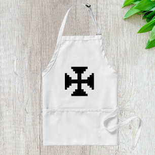 Tablier Symbole de croix noire en art pixelisé