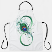 Tablier Symbole d'infini avec plume de paon (Recto)