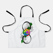 Tablier Symbole d'infini avec Rose arc-en-ciel (Recto)