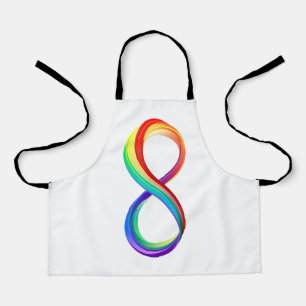 Tablier Symbole d'infinité arc-en-ciel stratifié