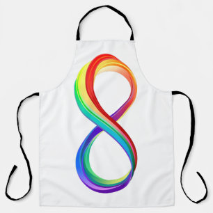 Tablier Symbole d'infinité arc-en-ciel stratifié