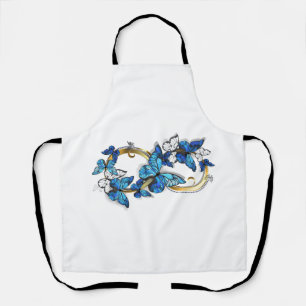 Tablier Symbole infini de papillons Morpho bleus