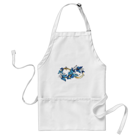 Tablier Symbole infini de papillons Morpho bleus (Devant)