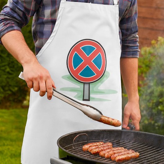 Tablier Symbole rouge bleu de la route de stationnement