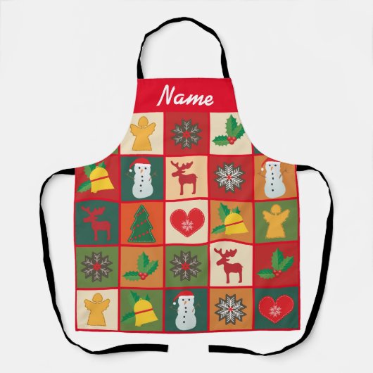 Tablier Symboles de Noël Medley Art Thunder_Cove (Recto)