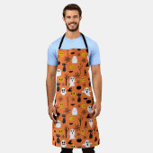 Tablier Symboles Halloween classiques motif sans couture (Porté)